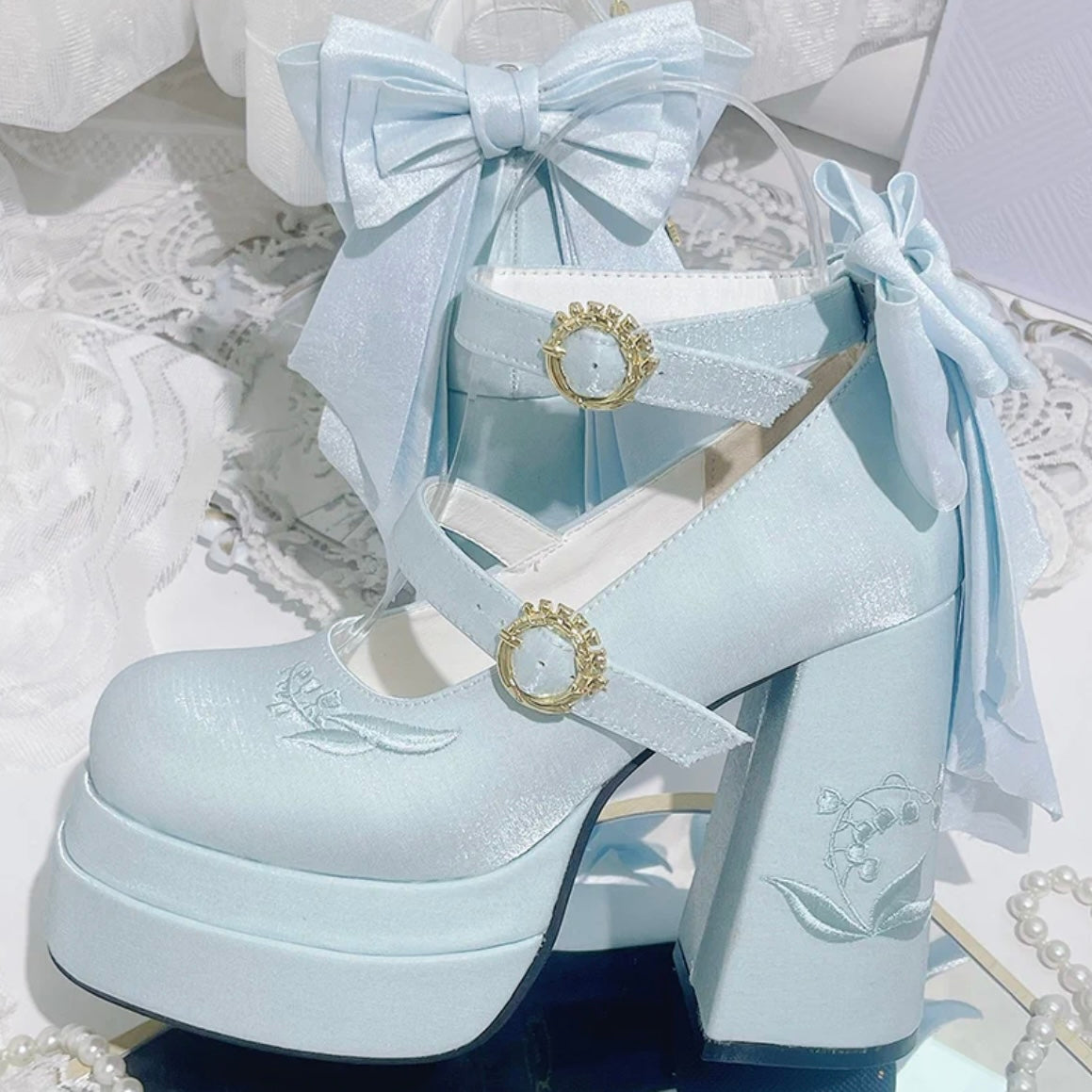 Fairy Lily Lolita Satin Mary Jane Shoes | CoyBunny