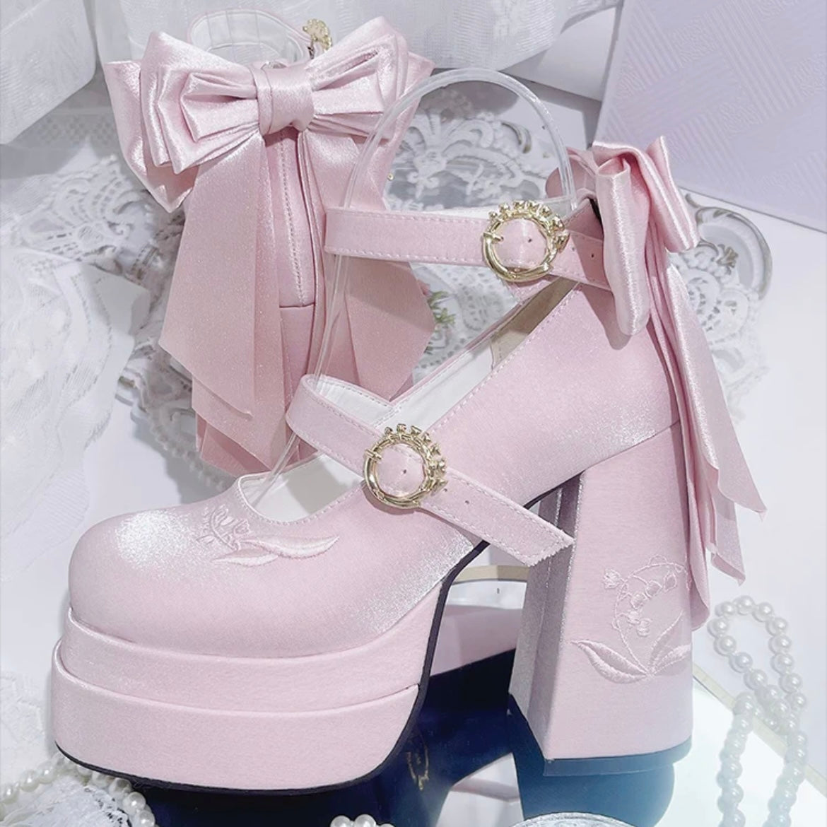 Fairy Lily Lolita Satin Mary Jane Shoes | CoyBunny