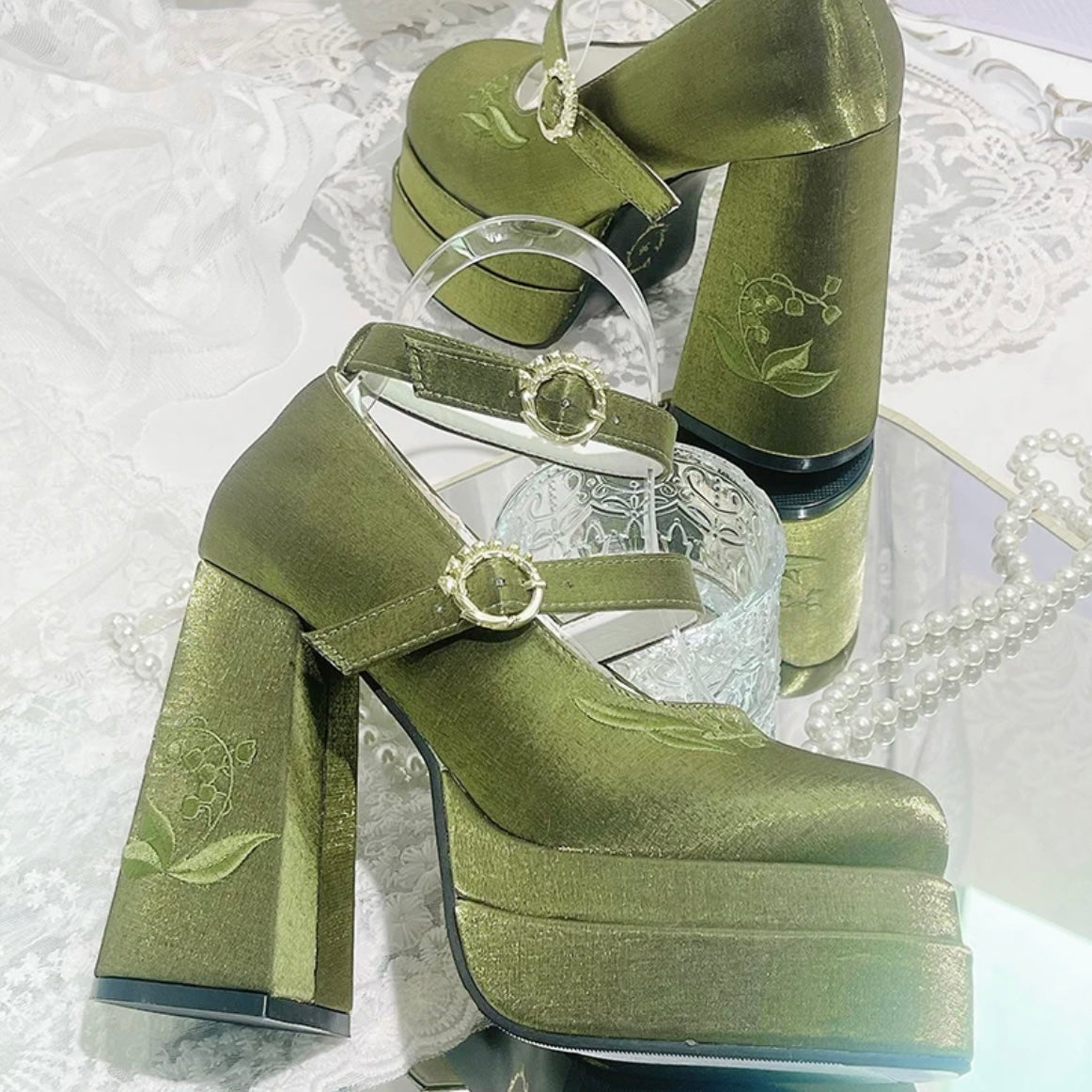 Fairy Lily Lolita Satin Mary Jane Shoes | CoyBunny