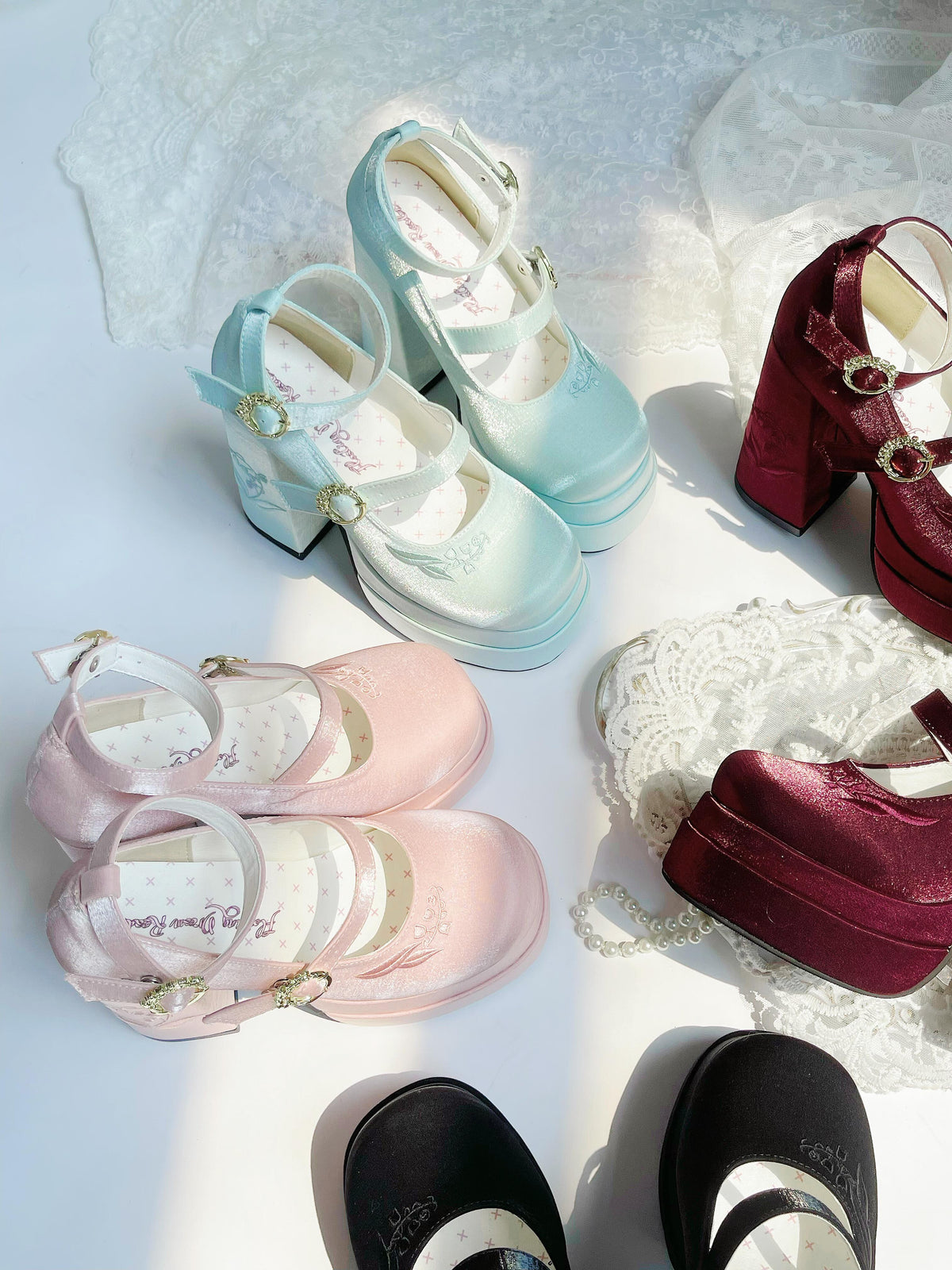 Fairy Lily Lolita Satin Mary Jane Shoes | CoyBunny