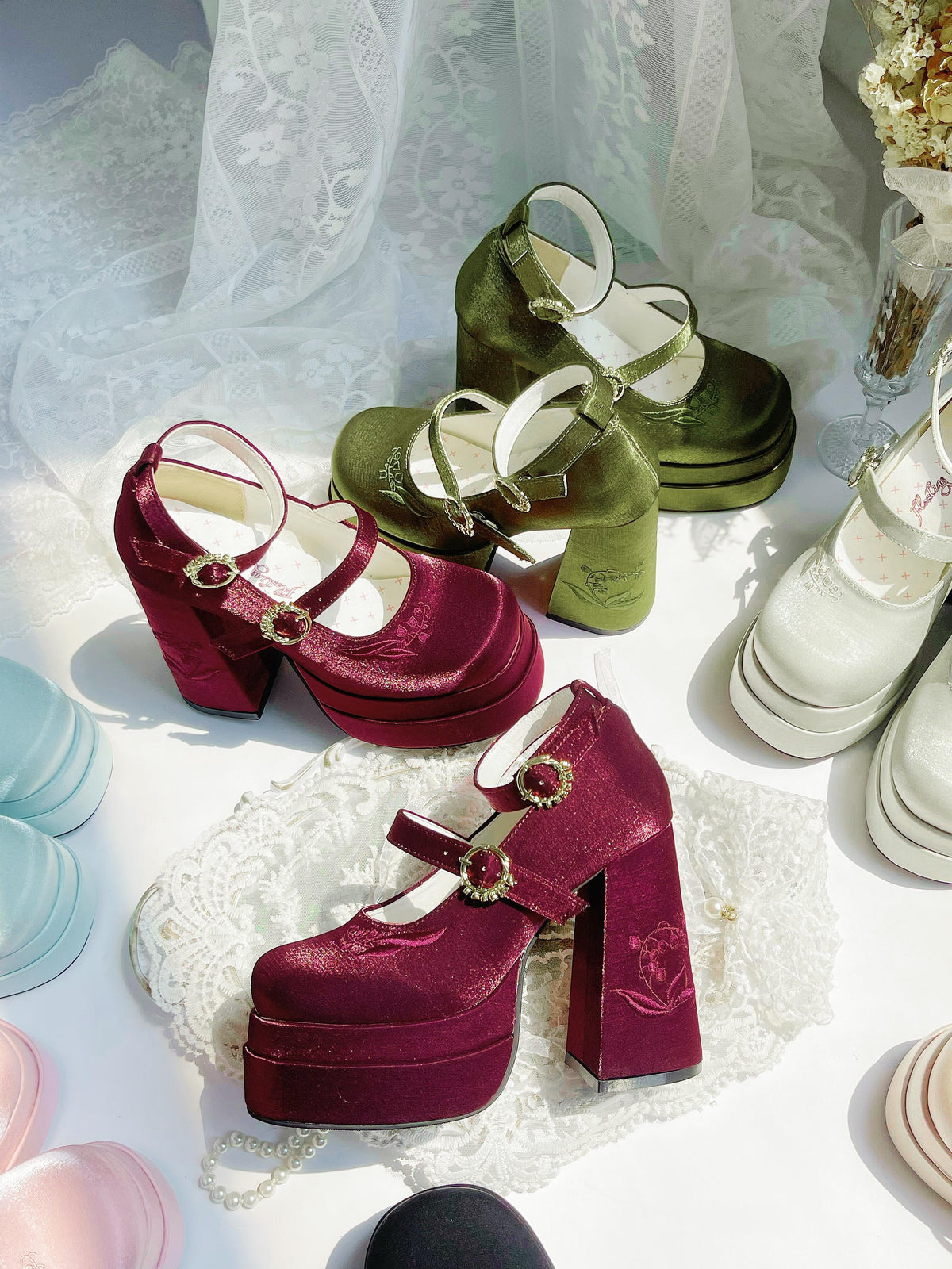 Fairy Lily Lolita Satin Mary Jane Shoes | CoyBunny