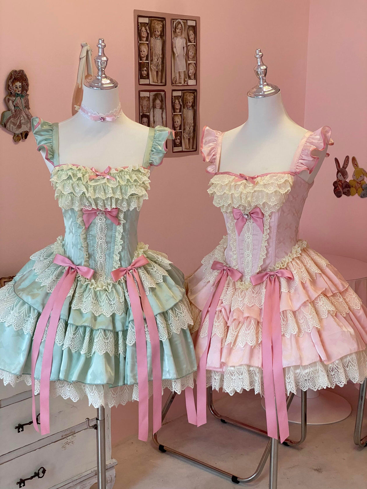 Sweet Lolita Rococo Ballet Dress with Strawberry Bow | CoyBunny