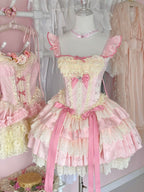 Sweet Lolita Rococo Ballet Dress with Strawberry Bow | CoyBunny