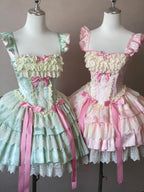 Sweet Lolita Rococo Ballet Dress with Strawberry Bow | CoyBunny