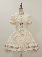 Dream Poem Sweet Classic Lolita OP Dress with Apron Two-Piece | CoyBunny