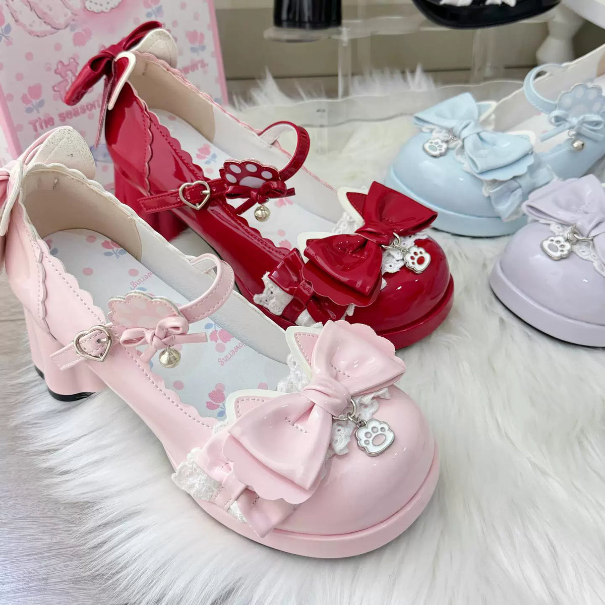 Cat's Claw Party Lolita Mary Jane Shoes ¨C Sweet Bow Round Toe Pumps | Blooming Chimes | CoyBunny