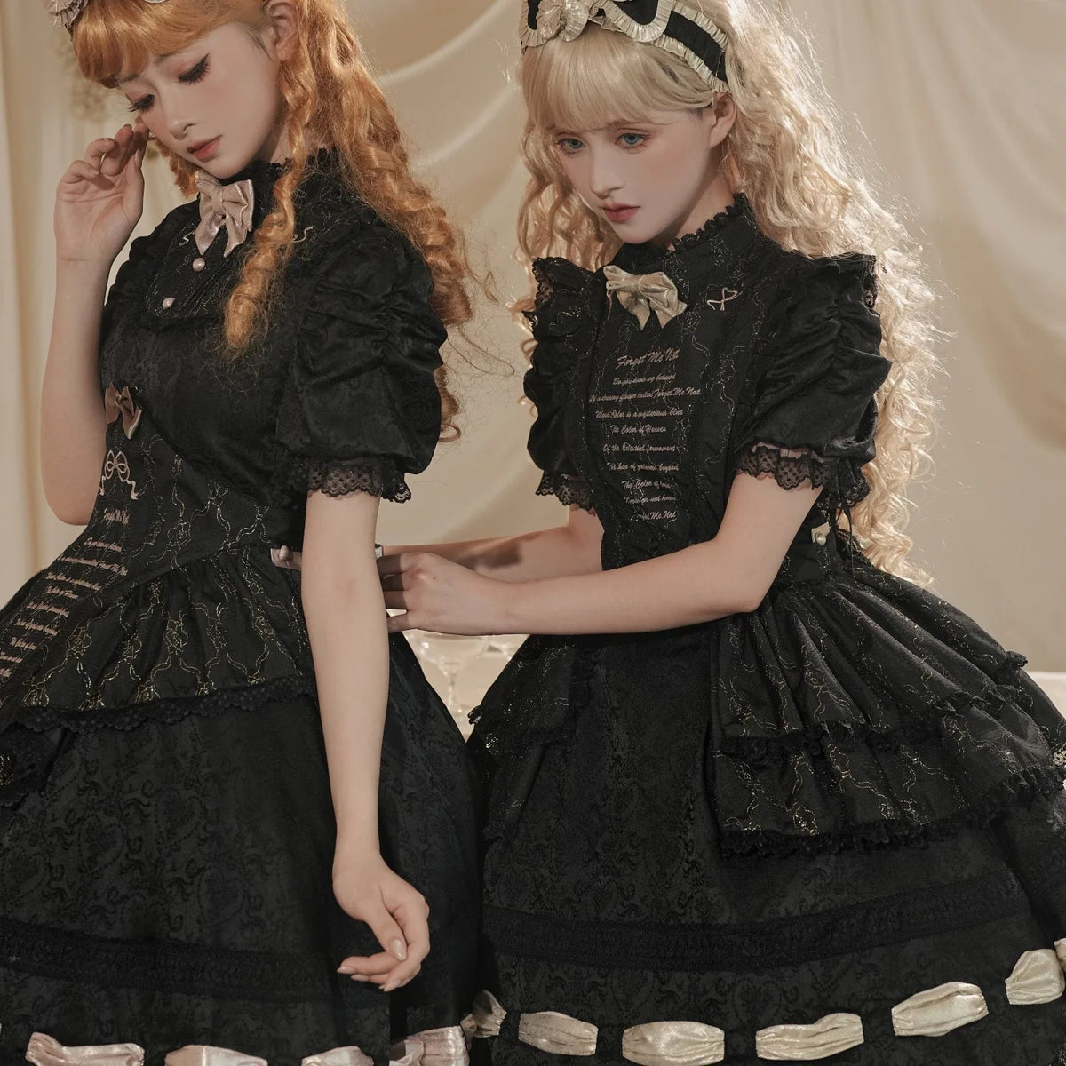 Dream Poem Sweet Classic Lolita OP Dress with Apron Two-Piece | CoyBunny