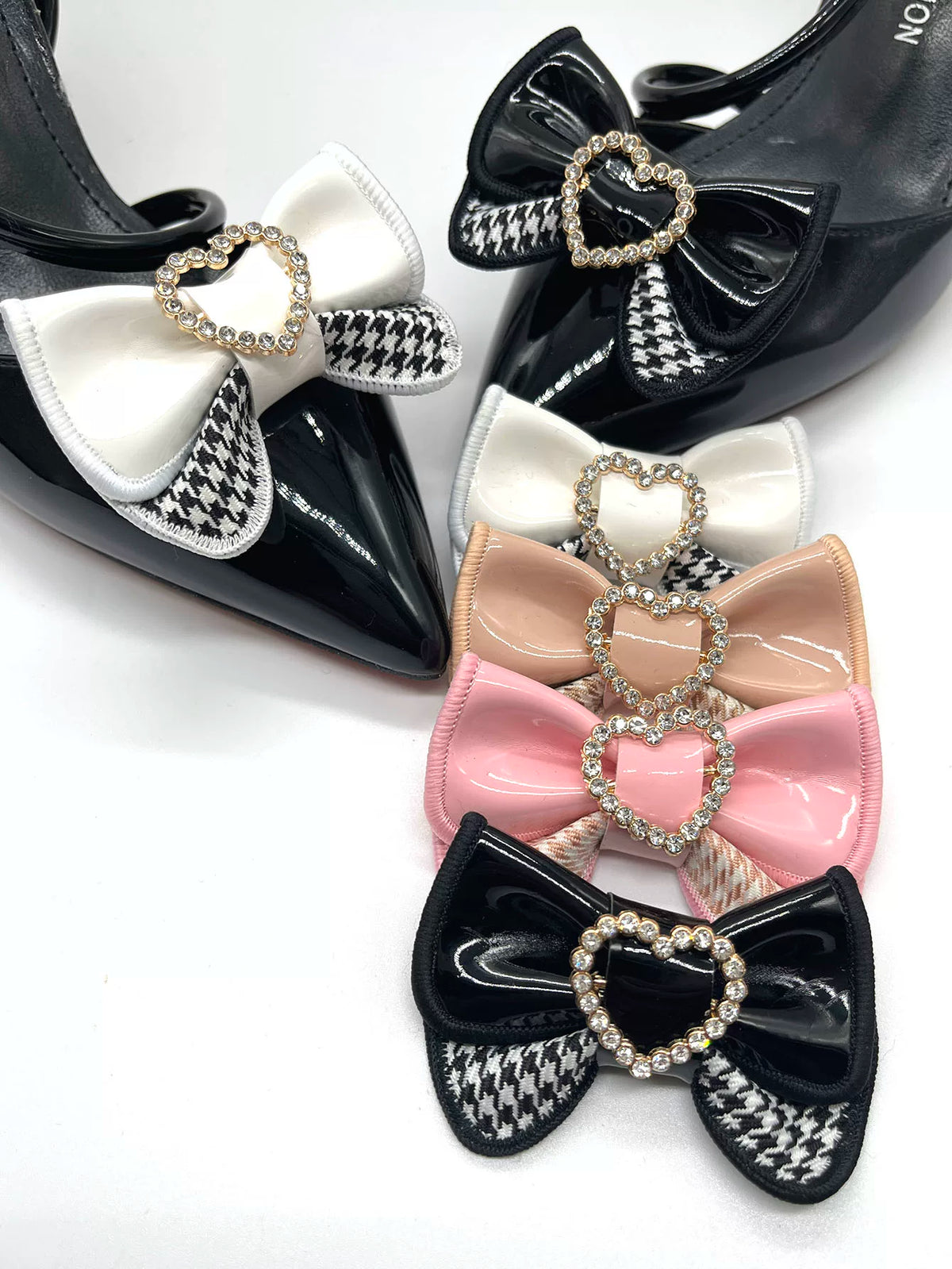 Glossy PU Leather Bow Shoe Clips - Lolita Shoe Accessories | CoyBunny