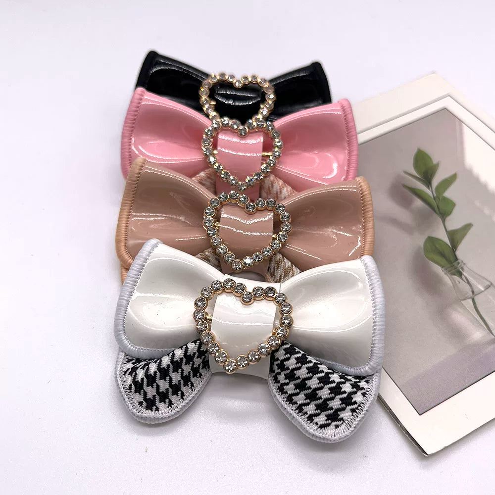 Glossy PU Leather Bow Shoe Clips - Lolita Shoe Accessories | CoyBunny