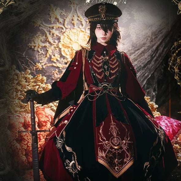 The End of the Holy Skeleton 2.0 Military Lolita OP Dress Set | Sakura Luofu | CoyBunny