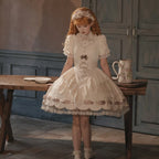 Dream Poem Sweet Classic Lolita OP Dress with Apron Two-Piece | CoyBunny