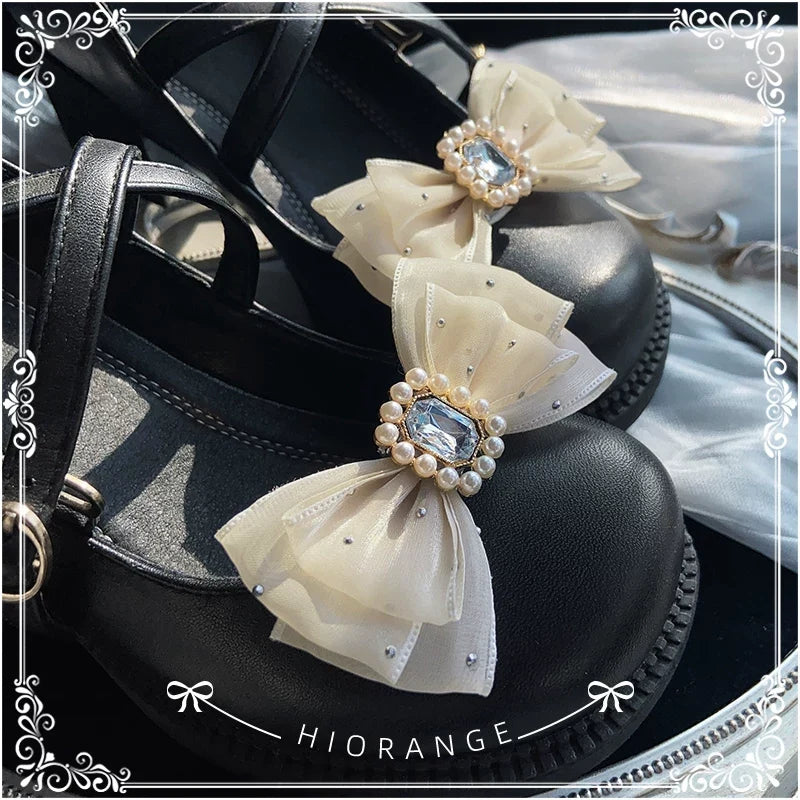 Handmade Lolita Shoe Clips - Removable Bow Shoe Flower | CoyBunny