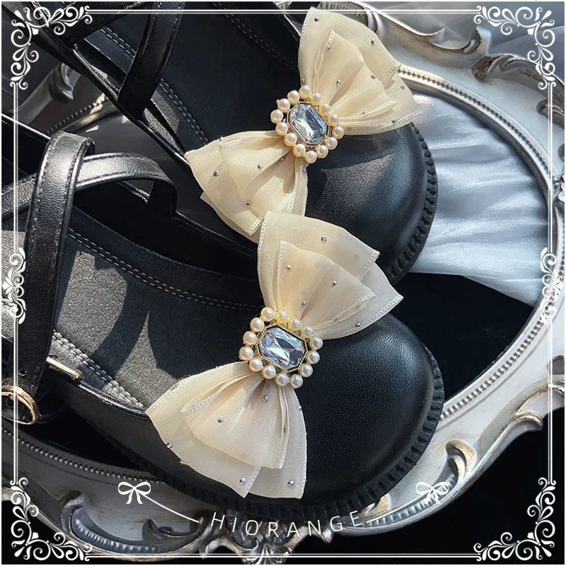 Handmade Lolita Shoe Clips - Removable Bow Shoe Flower | CoyBunny