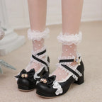 30-39 Lolita Sweet Butterfly-knot Cross Strap Pumps Lolita Shoes | CoyBunny