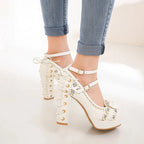 34-43 Bow Platform Cute Bow Lace Classic Lolita Shoes | CoyBunny
