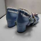 34-48 Sweet Lolita Pumps Block Heel Bowknot Ankel Buckle Strap Shoes | CoyBunny