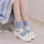 30-39 Lolita Sweet Butterfly-knot Cross Strap Pumps Lolita Shoes | CoyBunny