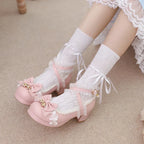 30-39 Lolita Sweet Butterfly-knot Cross Strap Pumps Lolita Shoes | CoyBunny