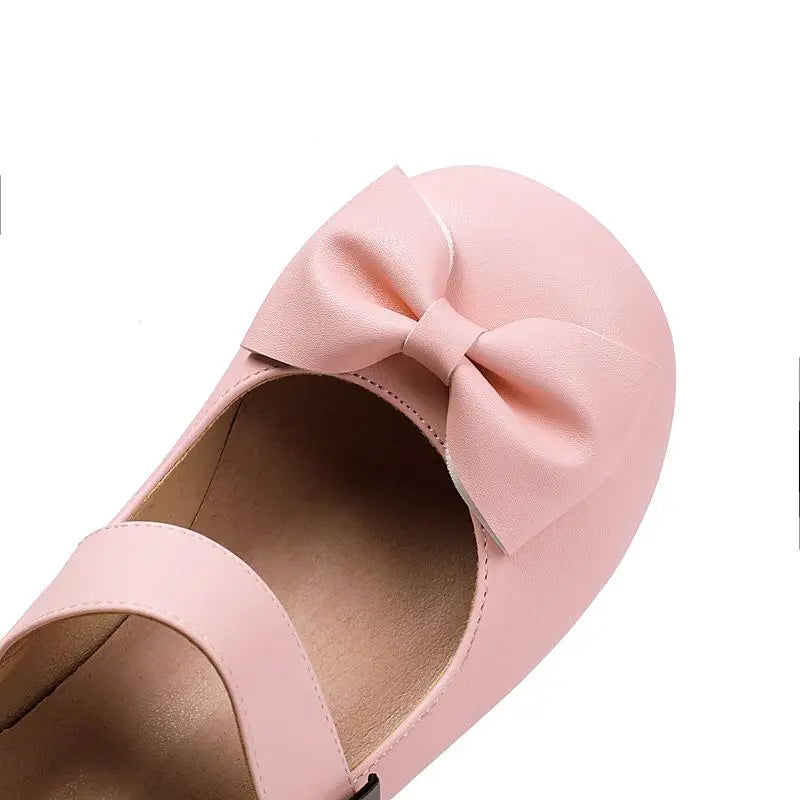 32-48 Mary Janes Pumps Round Toe Chunky Heels Buckle Strap Bowknot | CoyBunny