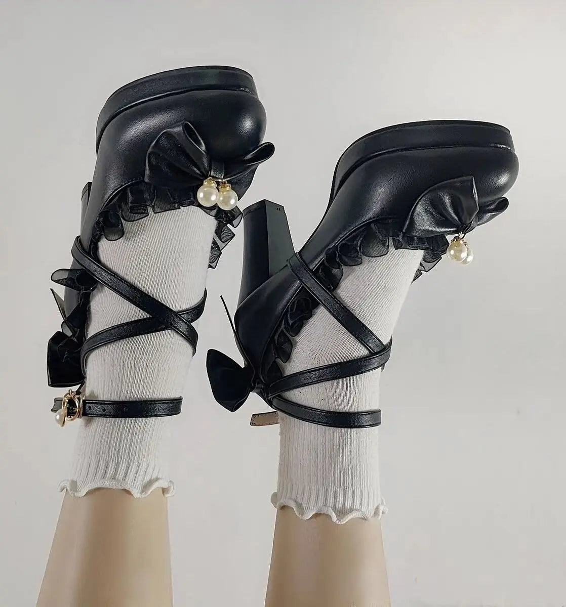 35-45 Waterproof Platform Cross Strap Lolita Princess Lolita Shoes | CoyBunny