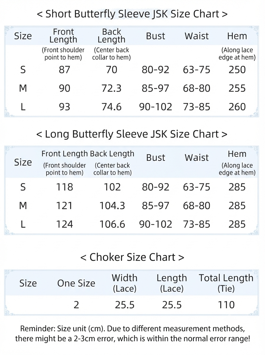Long Lolita Flutter Sleeve JSK with Adjustable Straps