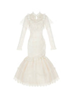 Off-White Embroidered Mermaid Cheongsam Lolita Set with Choker