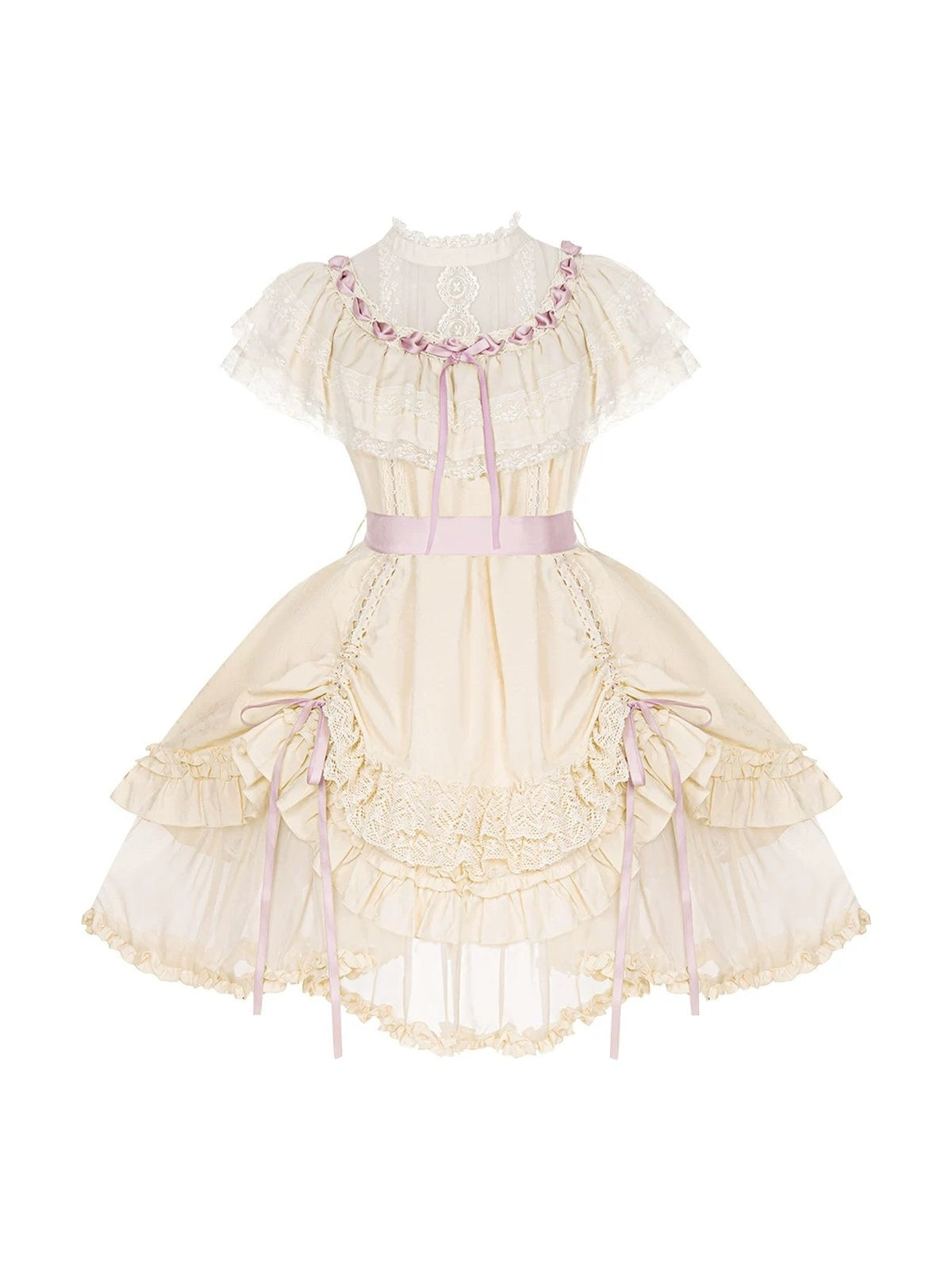 Short Doll Lolita OP Set with Adjustable Drawstring Hem
