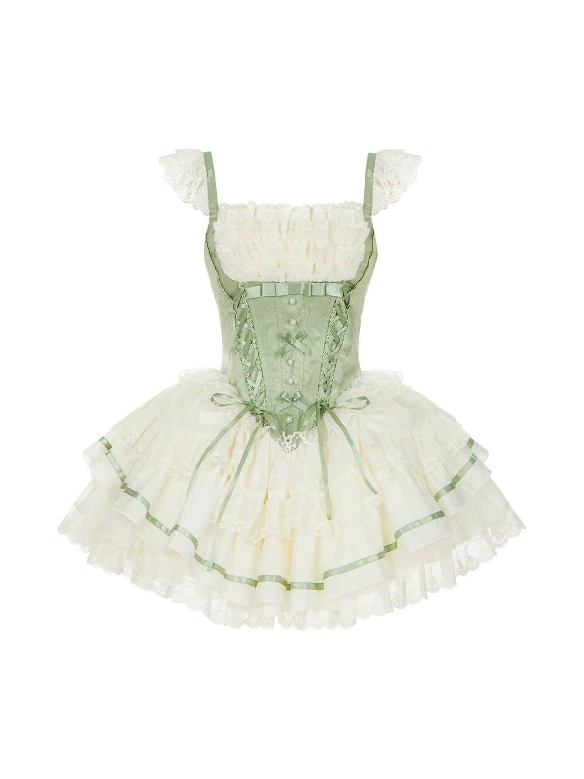 Short Dreamy Lolita JSK Set with Sleeves, Veil & Necklace