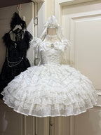 White Hime Lolita Wedding JSK Dress Set | Sweet Princess Gown