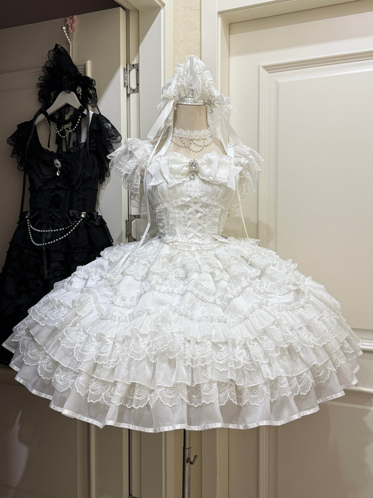 White Hime Lolita Wedding JSK Dress Set | Sweet Princess Gown