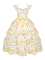 Long Print Halter Neck Lolita JSK with Detachable Padding