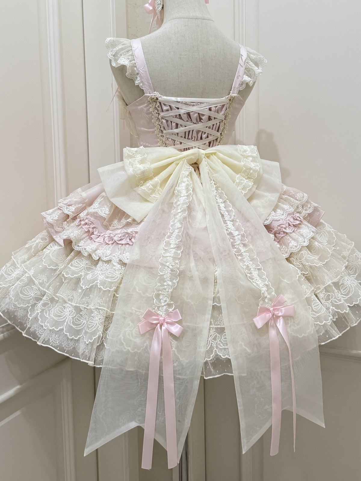 Pink Ballet Lolita JSK Dress with Train | Sweet Princess Gown