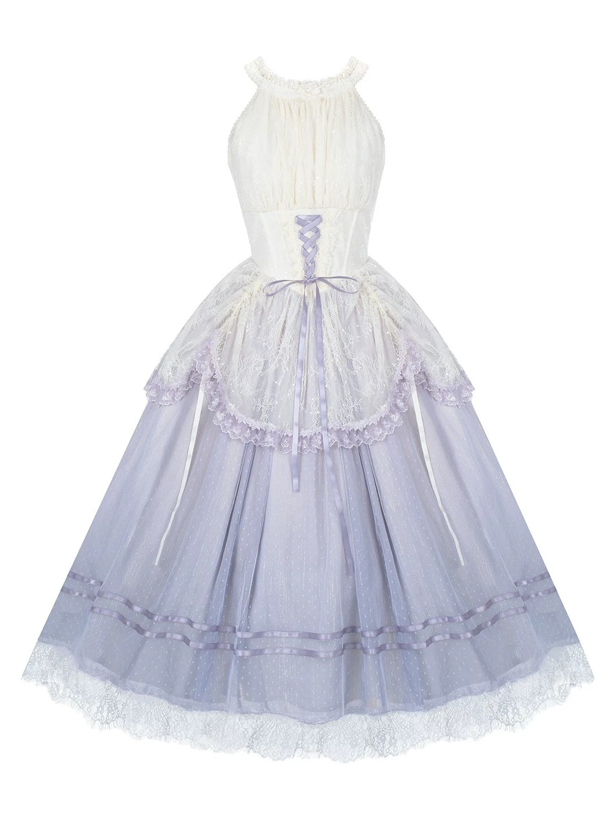 Purple Classic Lolita Halter Long JSK with Waist Boning