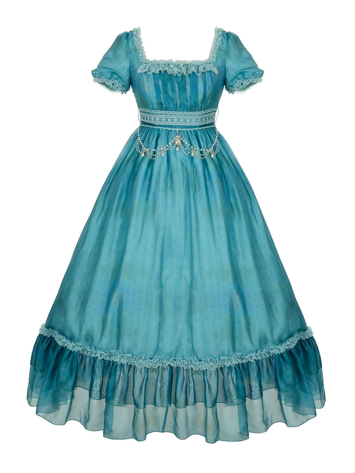Empire Lolita Long JSK Set with Choker, Flower & Hat