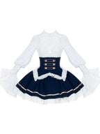 Short Court Lolita OP Set with Cape, Shoulder Chain & Brooch