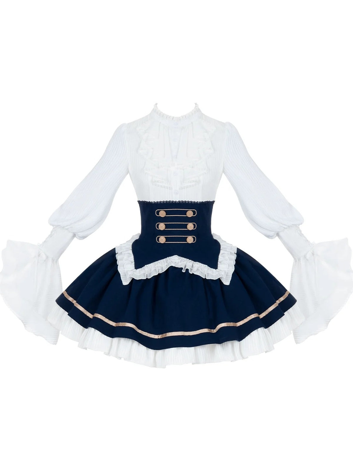 Short Court Lolita OP Set with Cape, Shoulder Chain & Brooch