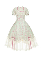 Petal Hem Lolita OP Set with Belt, Hat & Flower