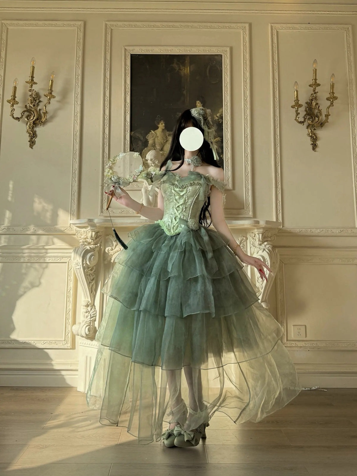 Green Lolita Princess Ball Gown - Birthday & Prom Dress Full Set