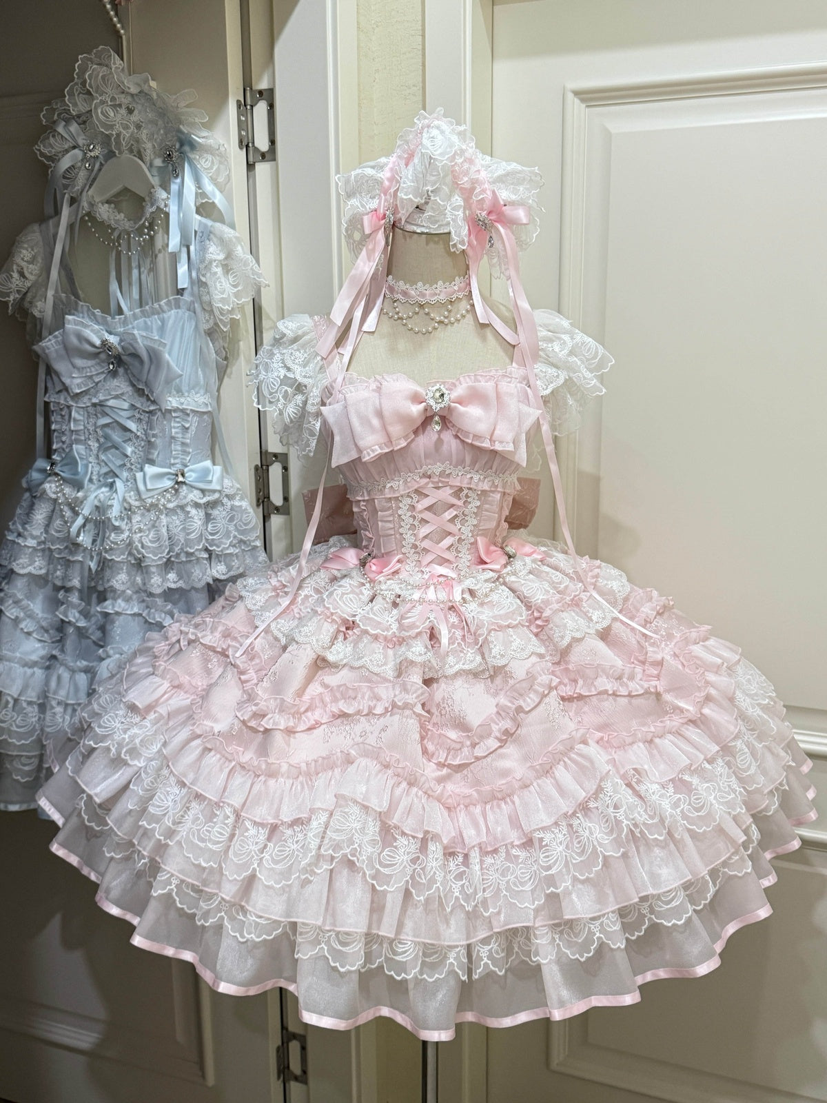 Pink Hime Lolita Wedding JSK Dress Set | Sweet Princess Gown