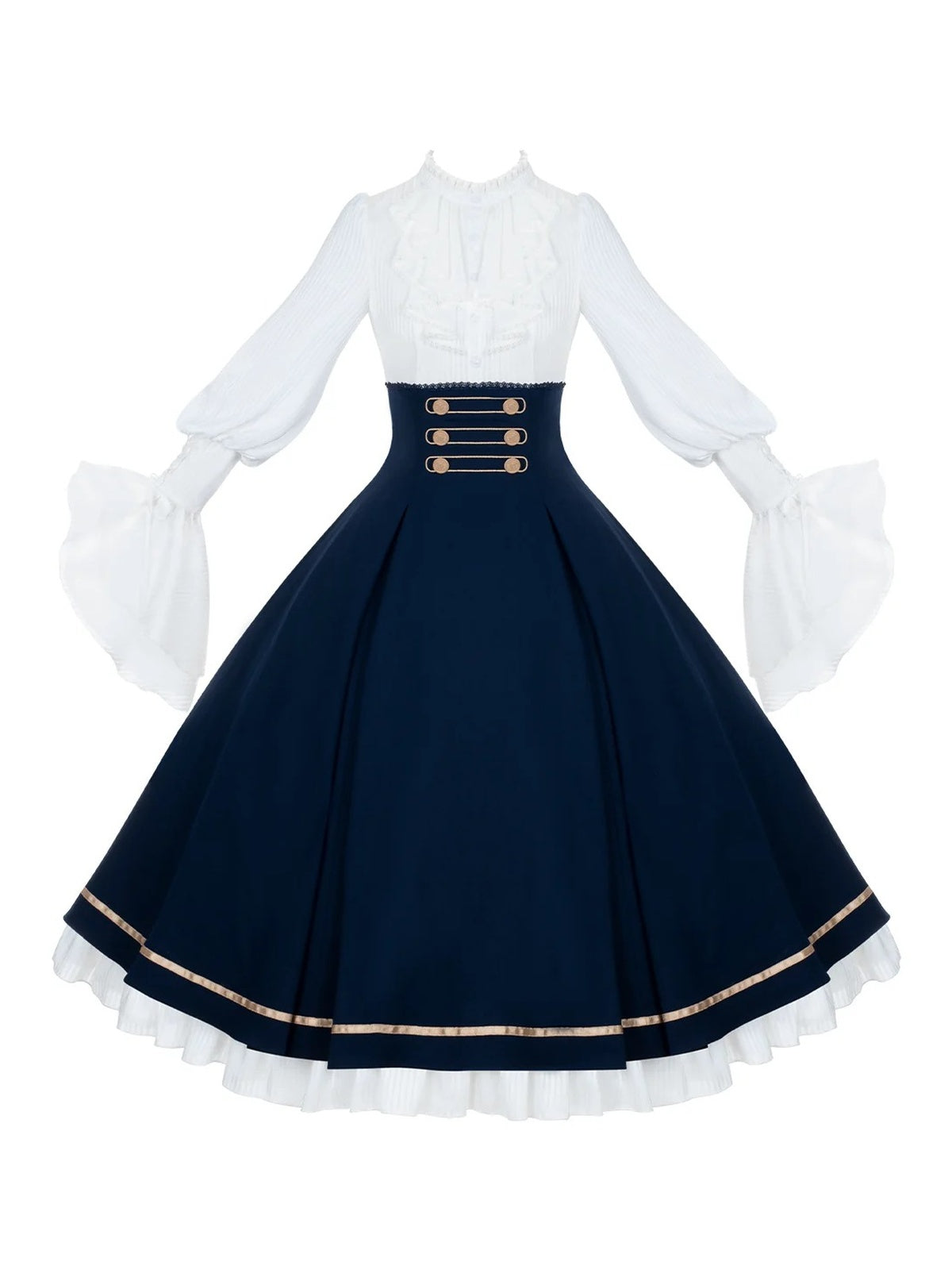 Long Court Lolita OP Set with Cape, Shoulder Chain & Brooch