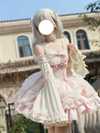 Sweet Pink Lolita JSK Dress Set: Princess Coming of Age Gown