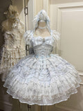 Blue Hime Lolita Wedding JSK Dress Set | Sweet Princess Gown