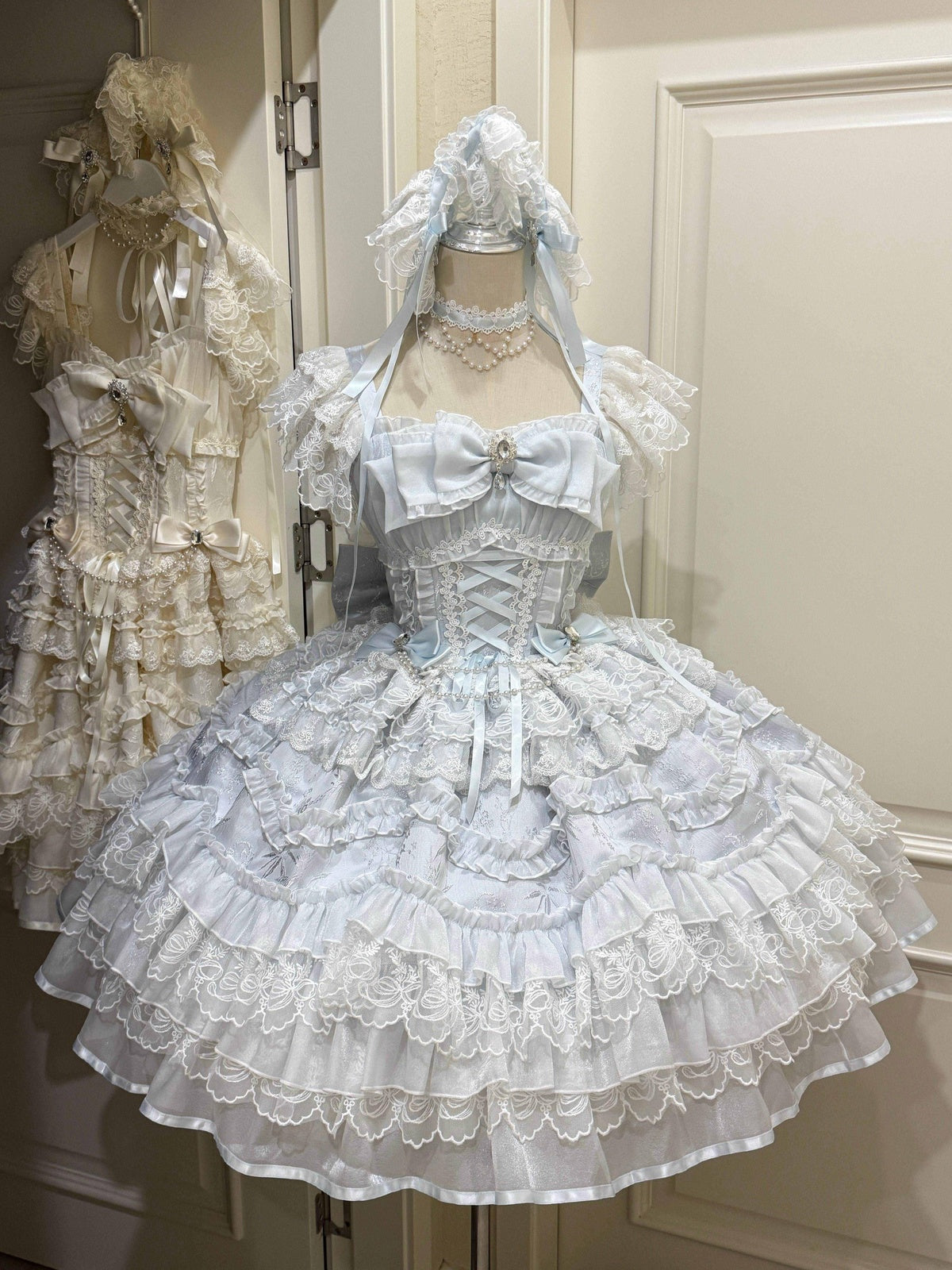 Blue Hime Lolita Wedding JSK Dress Set | Sweet Princess Gown