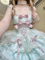 Sweet Mint Green Lolita JSK Dress: Princess Ballet Gown Set