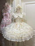 Apricot Hime Lolita Wedding JSK Dress Set | Sweet Princess Gown