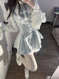 Light Blue Gothic Lolita Nun Dress Set - Jirai Kei Subculture