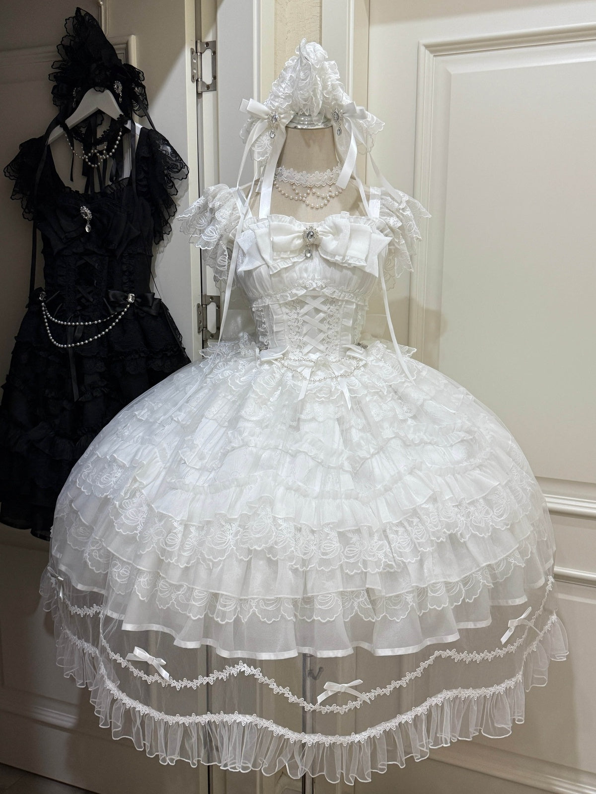 White Hime Lolita Wedding JSK Dress Set | Sweet Princess Gown
