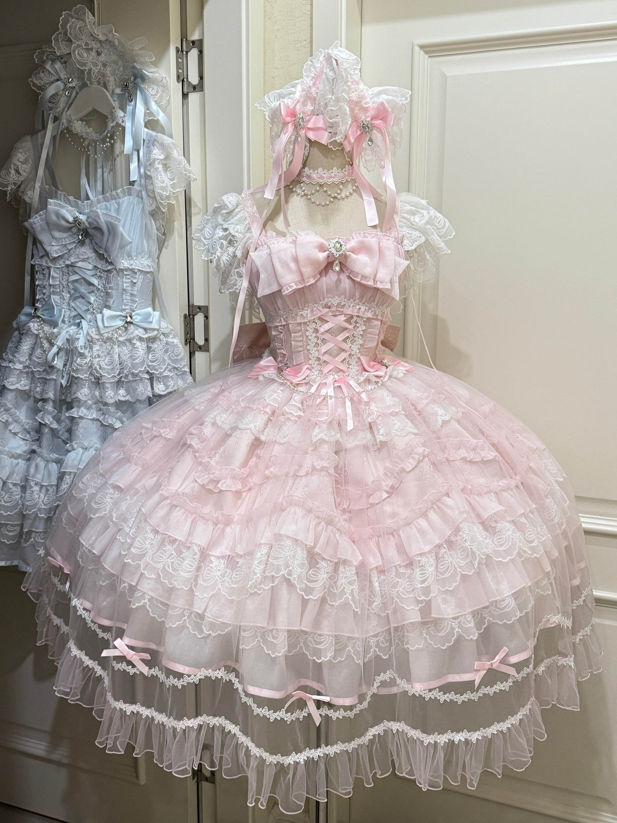 Pink Hime Lolita Wedding JSK Dress Set | Sweet Princess Gown