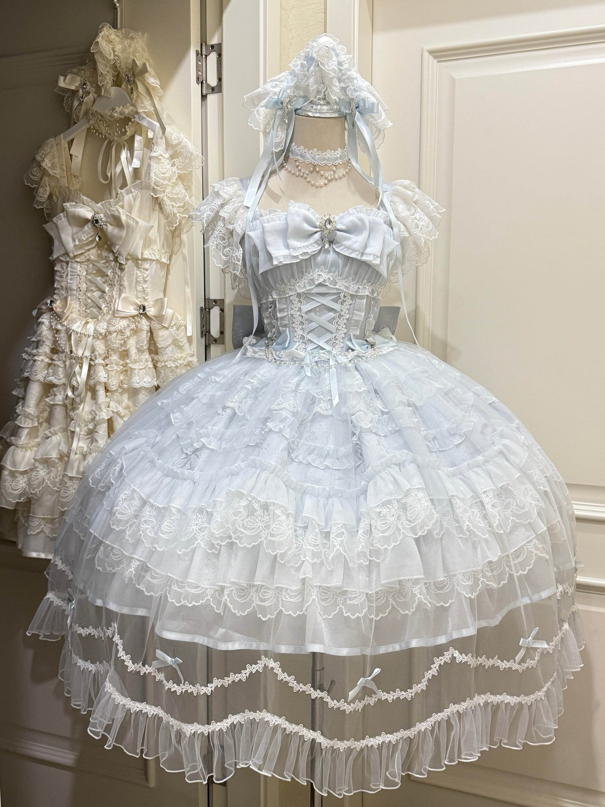 Blue Hime Lolita Wedding JSK Dress Set | Sweet Princess Gown