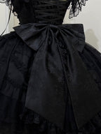 Black Gothic Lolita Wedding JSK Dress Set | Hime Princess Gown
